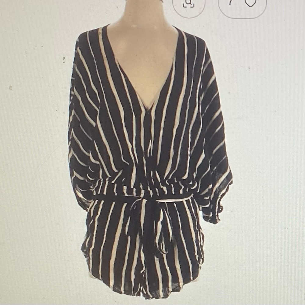 Indah Black and White kimono romper